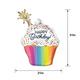 Confetti Sprinkle Happy Birthday Cupcake-Shaped Foil Balloon, 21in x 31in