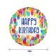 Satin Painterly Dots Happy Birthday Foil Balloon, 18in