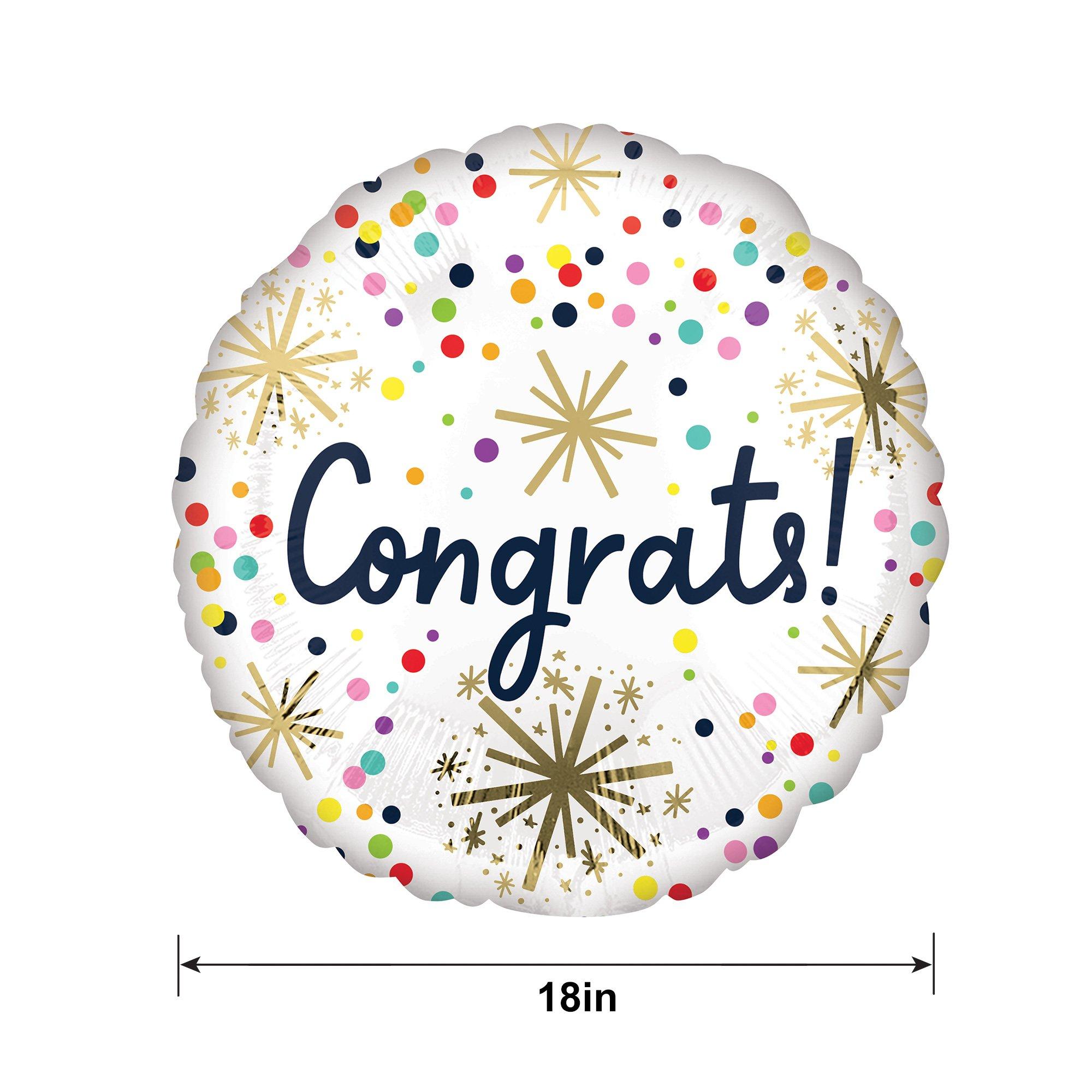 Confetti Sprinkle Congrats Foil Balloon, 18in