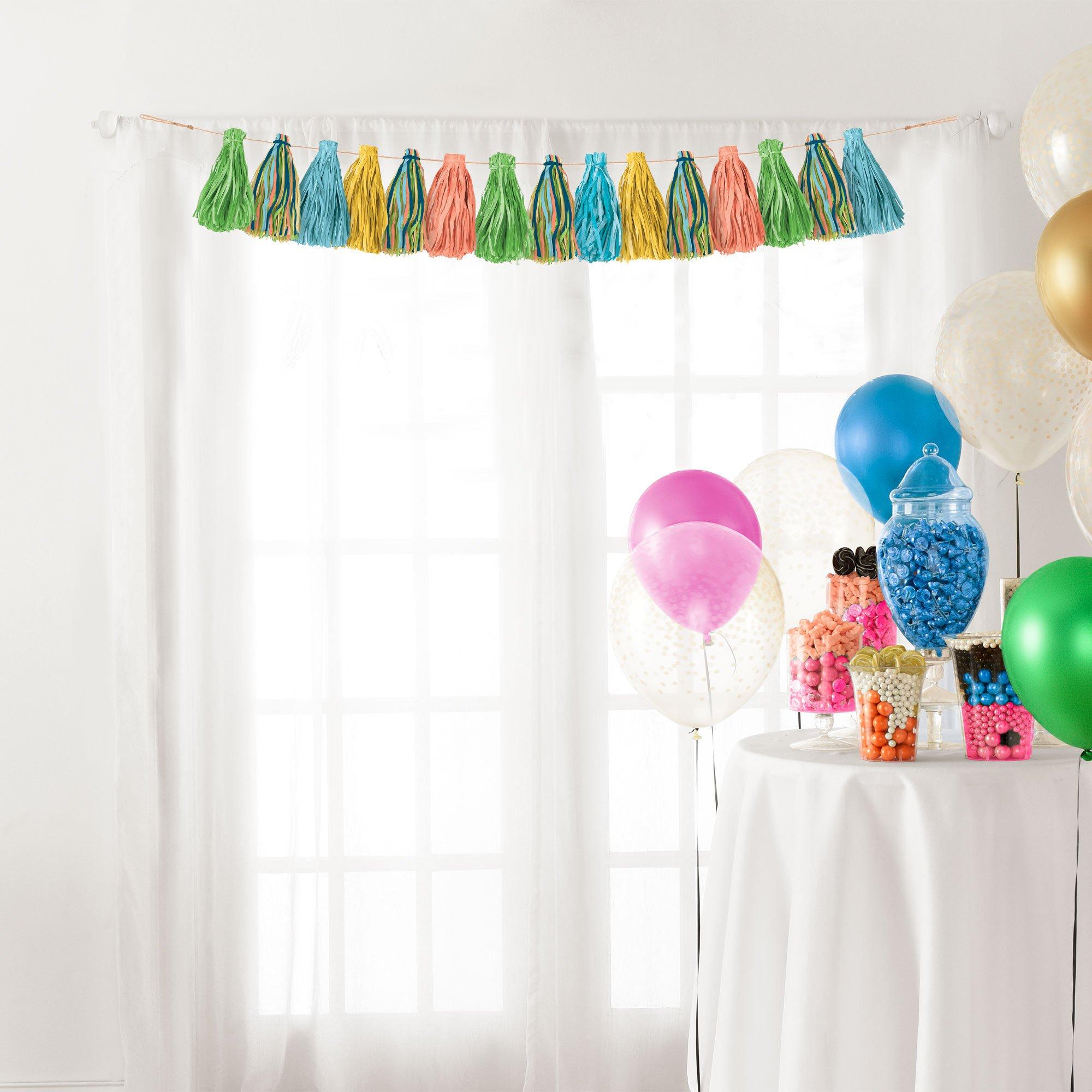 Summer Hues Raffia Garland, 6ft Party City