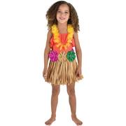 Child Tutu Grass Skirt with Raffia Flowers