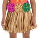 Child Tutu Grass Skirt with Raffia Flowers