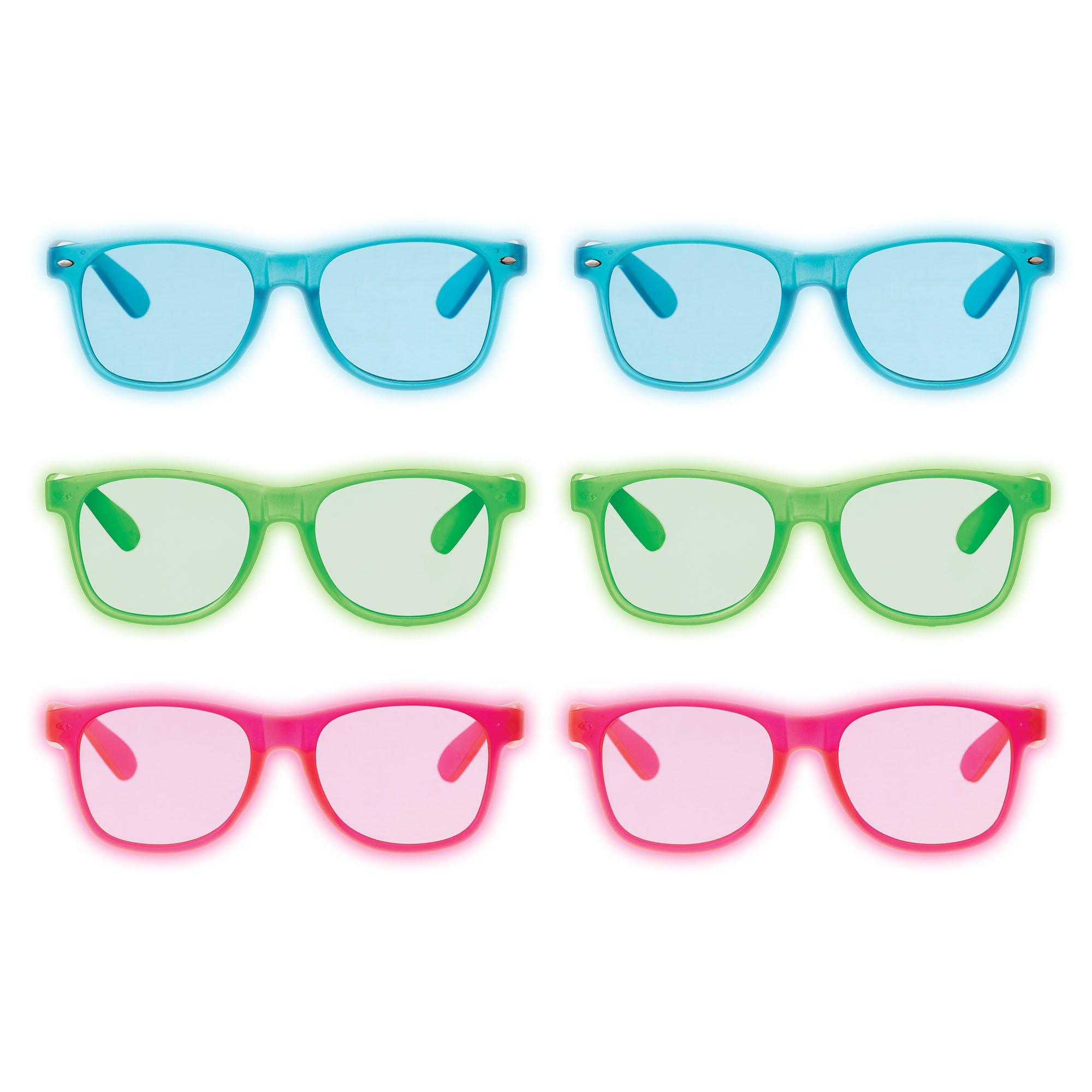 Glow-in-the-Dark Plastic Sunglasses, 5.7in, 6ct - Beach Life