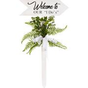 Floral Greenery Wedding Welcome Wood Stake Sign, 30in