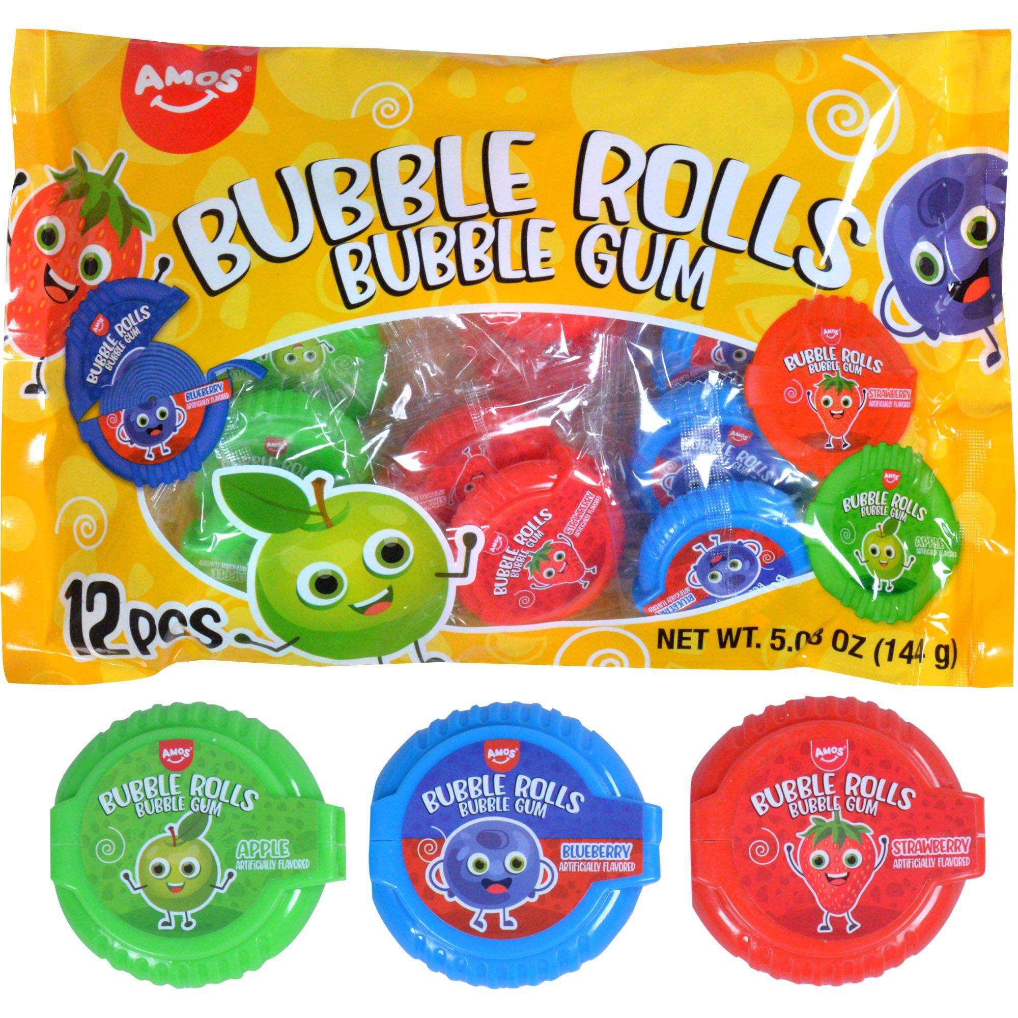 Bubble Gum Tape, Bubble Roll Gum, Berry, SourApple 