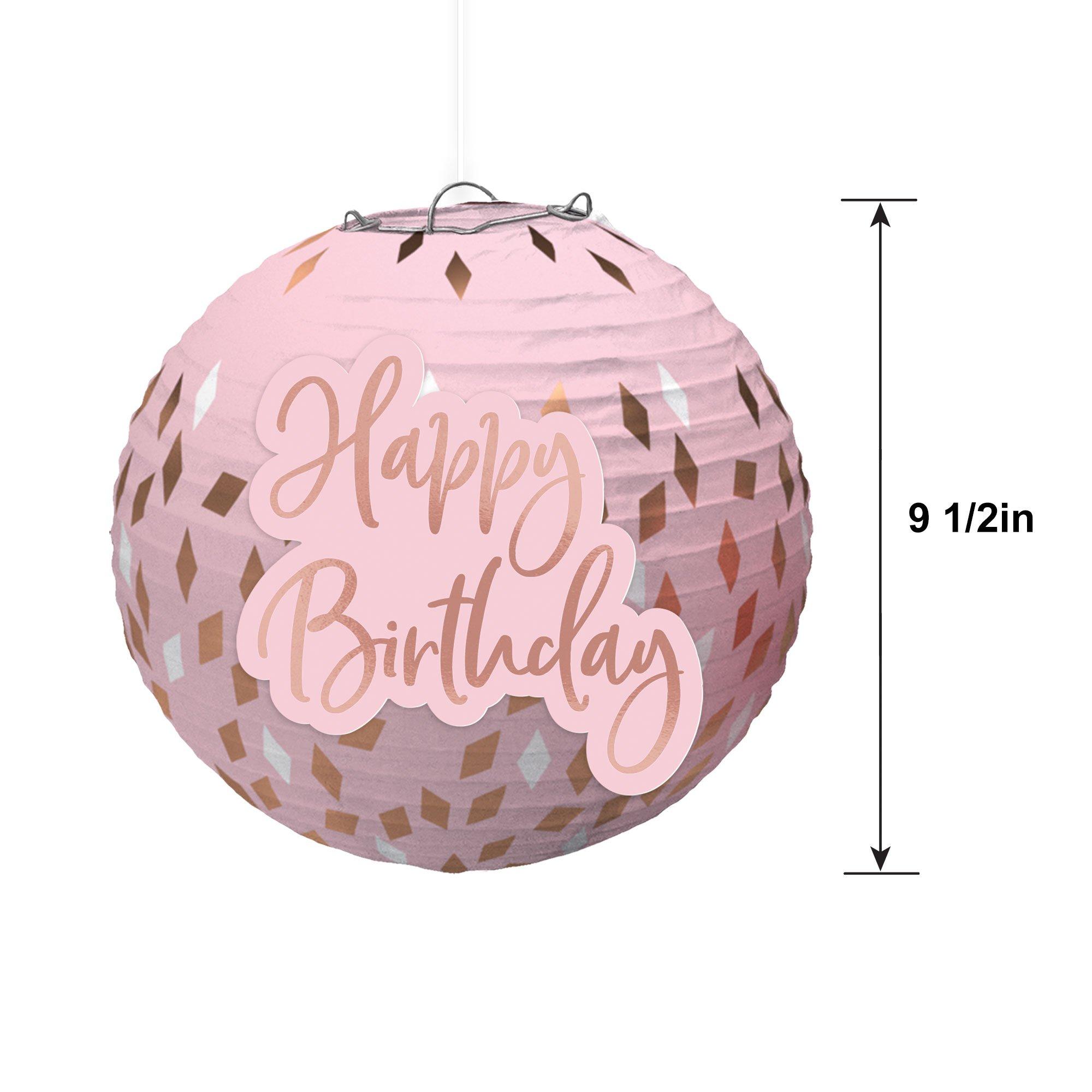 Blush Birthday Paper Lanterns, 9.5in, 3ct