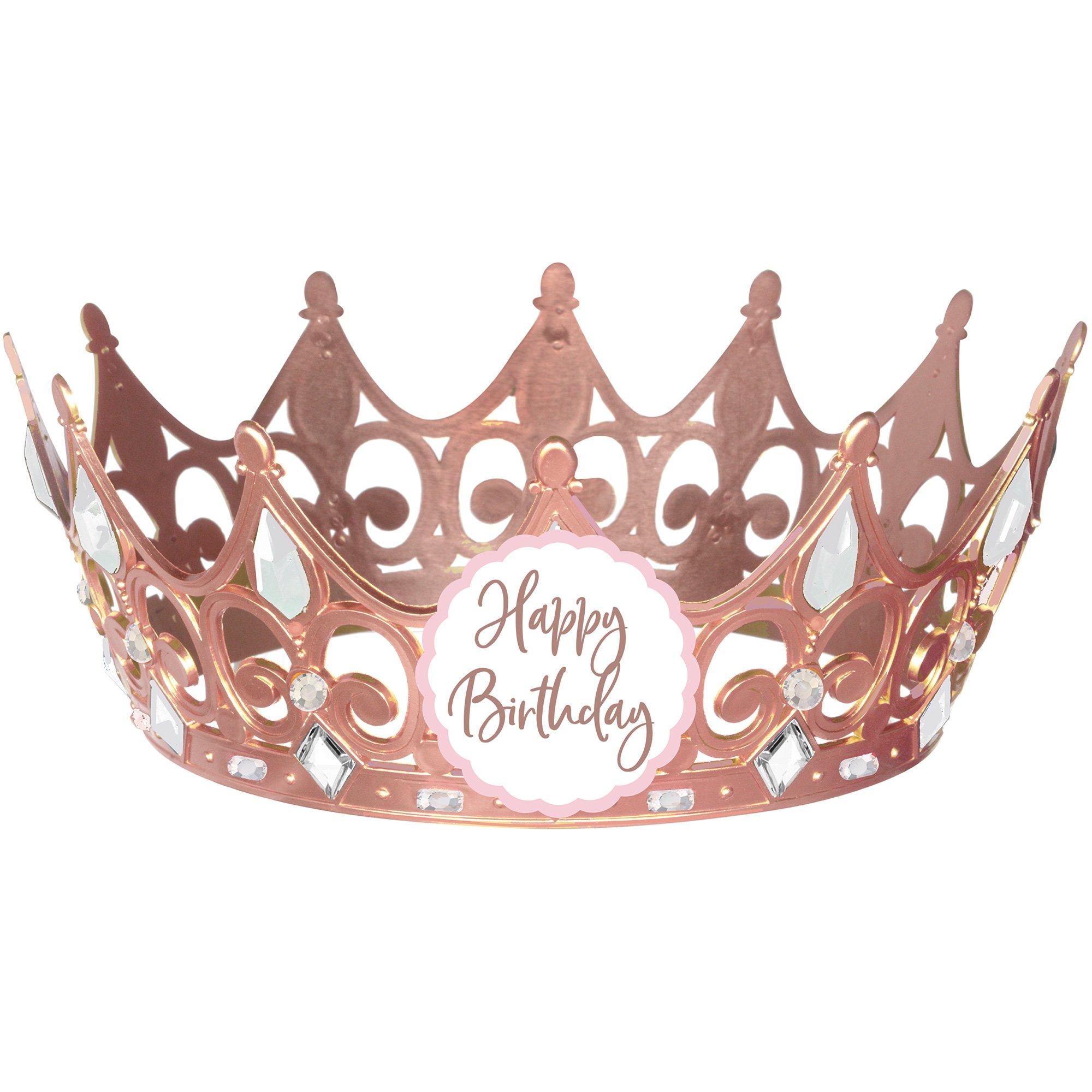 Rose Gold Happy Birthday Jewel Crown