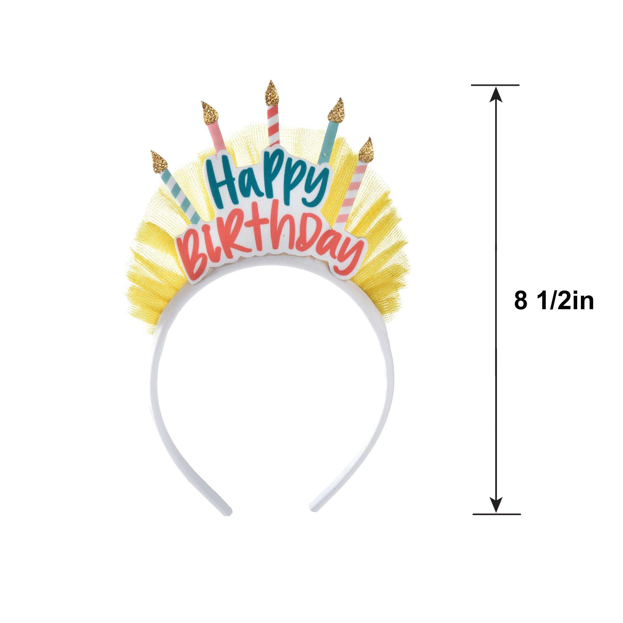 Happy Cake Day Birthday Headband, 4in x 8.5in