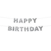 Silver Fringe Happy Birthday Banner, 7.8ft, 2ct - Sparkling Celebration