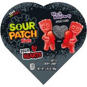 Sour Patch Kids Sour Hearts Valentine's Day Heart-Shaped Gift Box, 3.45oz, 27pc - Black Raspberry