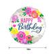 Satin Artful Floral Happy Birthday Foil Balloon, 18in