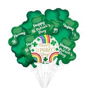 Rainbows & Shamrocks St. Patrick's Day Foil Balloon Bouquet, 13pc