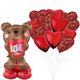 AirLoonz Valentine's Day Bear & Rouge Heart Balloon Bouquet Kit, 13pc