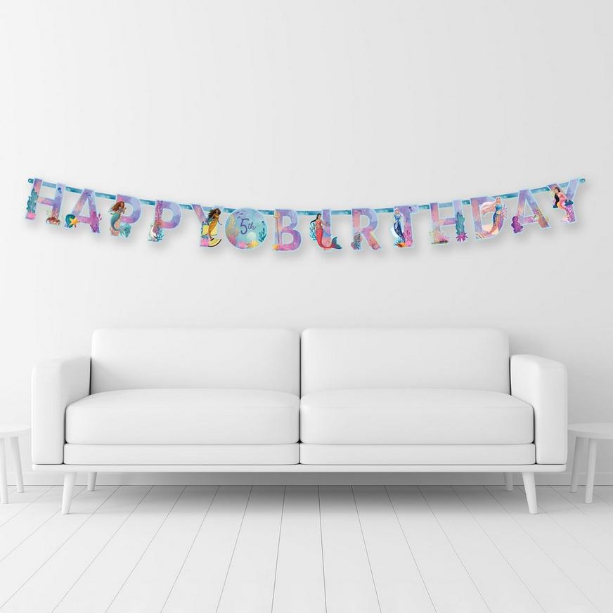 The Little Mermaid Add an Age Cardstock Birthday Banner Kit, 10ft - Movie 2023