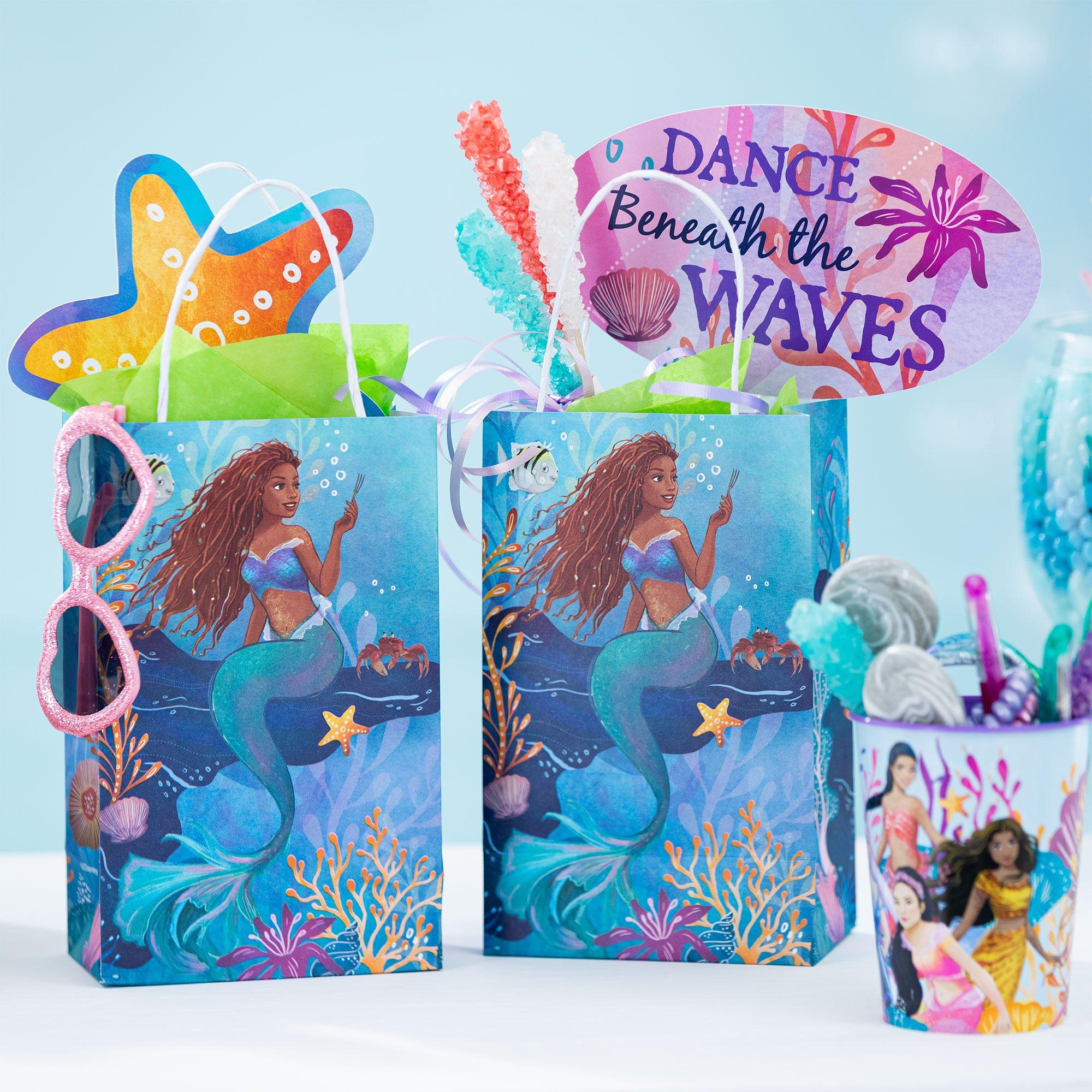 Shinny Glittered Little Mermaid Party Candy Bags Kids Birthday