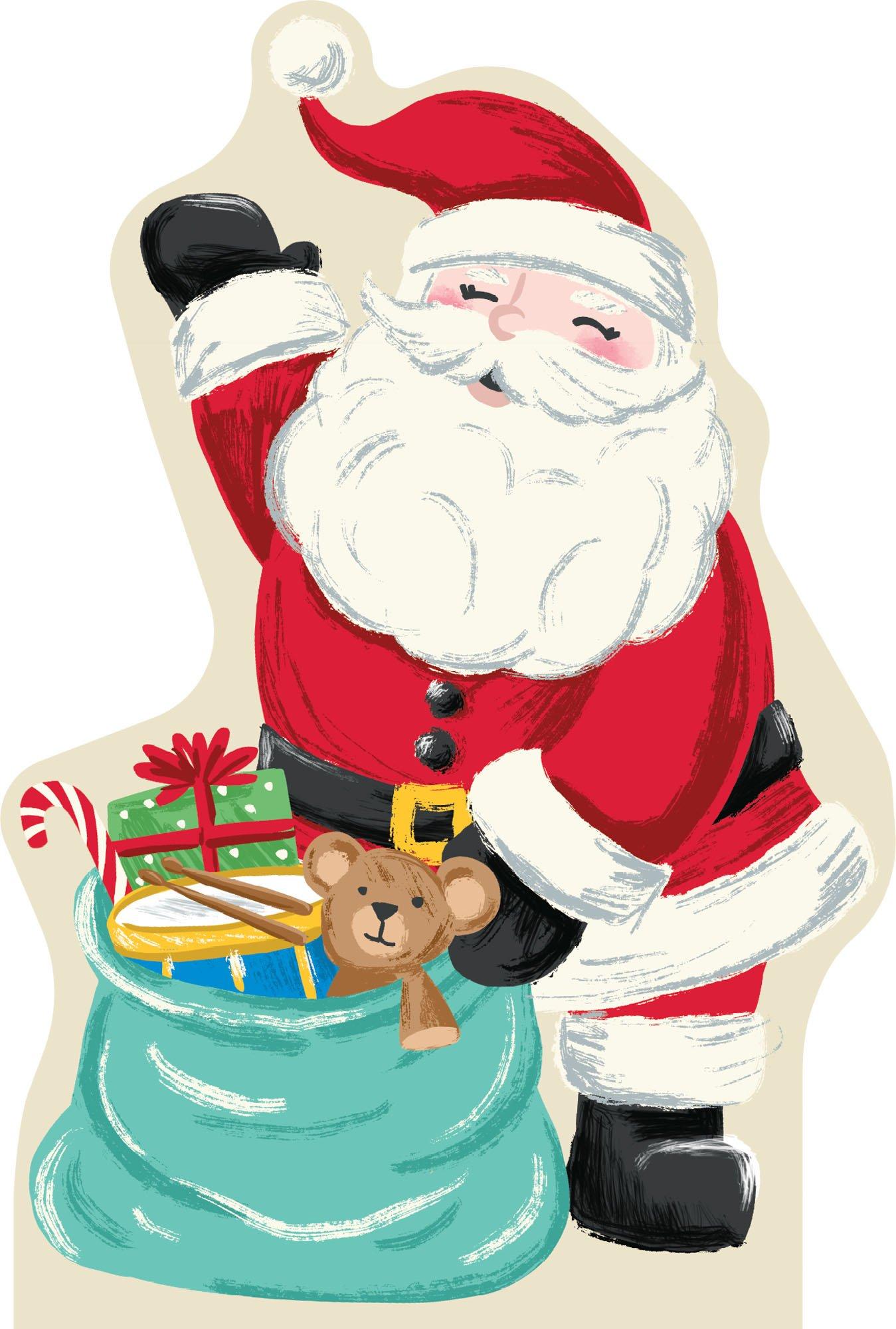 Waving Santa with Gift Bag Christmas Life-Size Cardboard Cutout, 6ft - Fair
