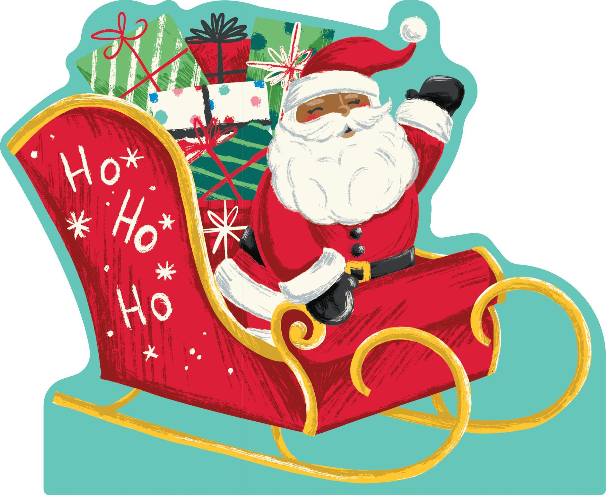 santa sleigh clipart for kids