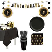 Glam Boneyard Halloween Tableware Kit for 8 Guests