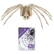 Spider Skeleton & Web Halloween Decorating Kit
