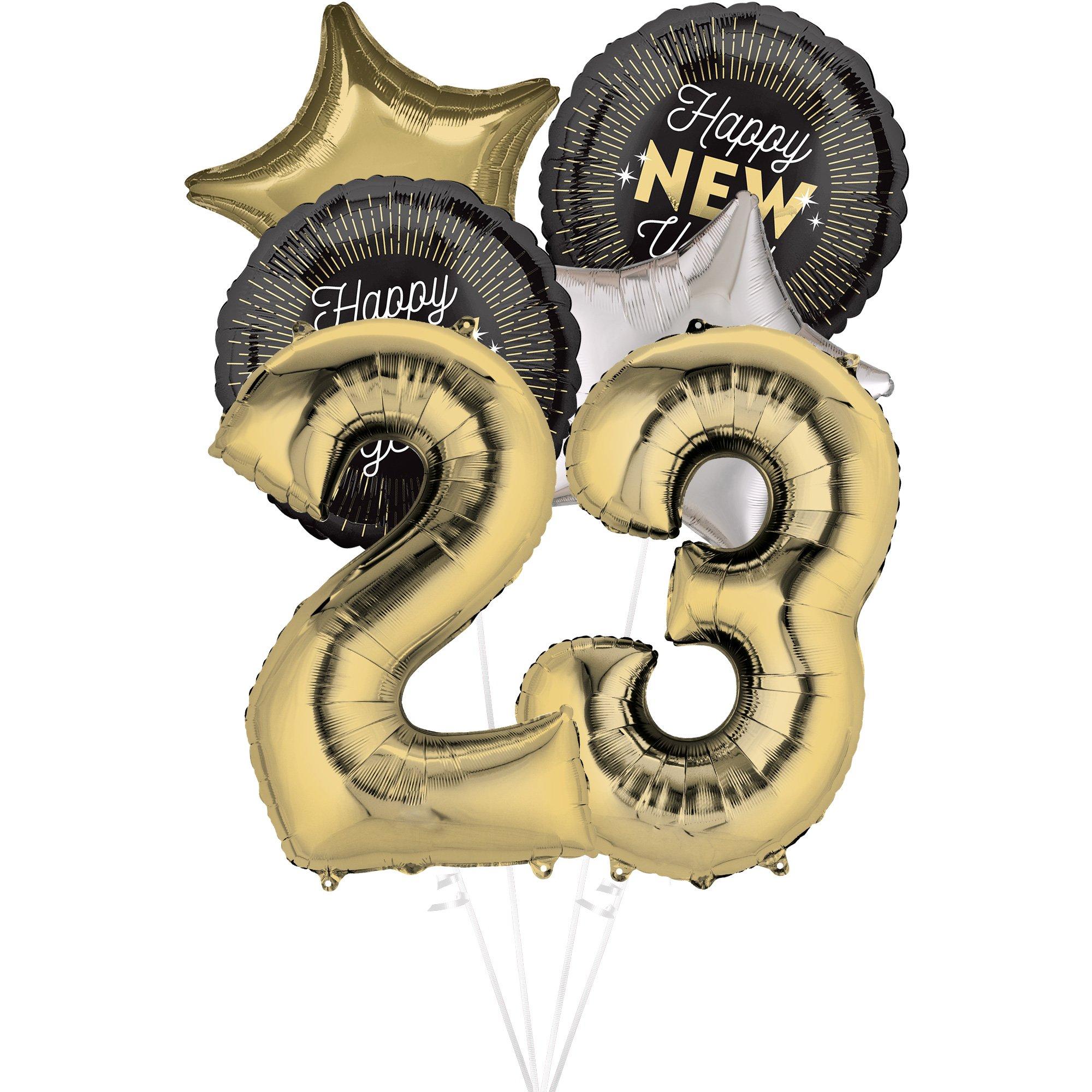 Ambacht Vruchtbaar Immuniseren White Gold 23 New Year Balloon Bouquet, 6pc | Party City
