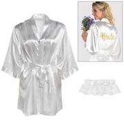 Bride Robe & Garter Wedding Day Accessory Kit