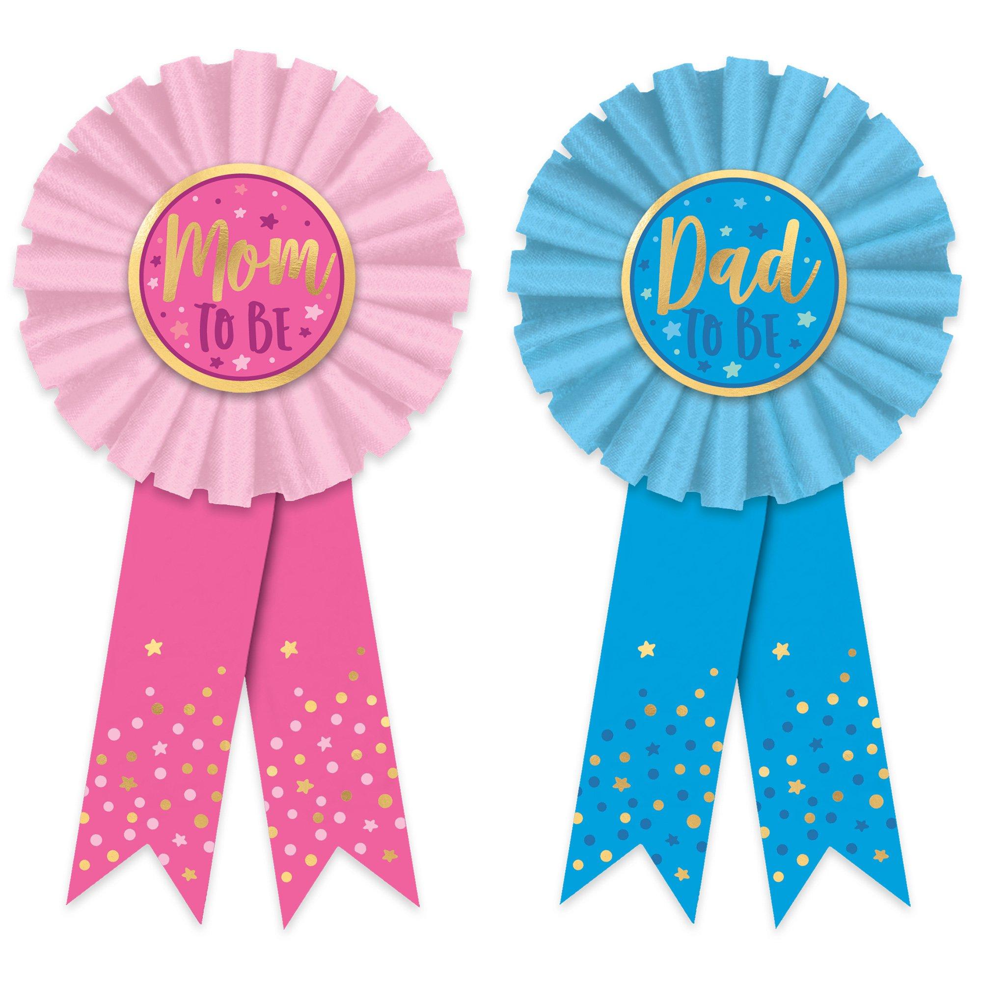 Party City Mom Dad-To-Be Award Ribbon Baby Shower Accessory Kit | Holiday 