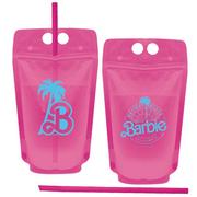 Malibu Barbie Plastic Drink Pouches, 16.9oz, 8ct
