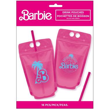 Malibu Barbie Plastic Drink Pouches, 16.9oz, 8ct