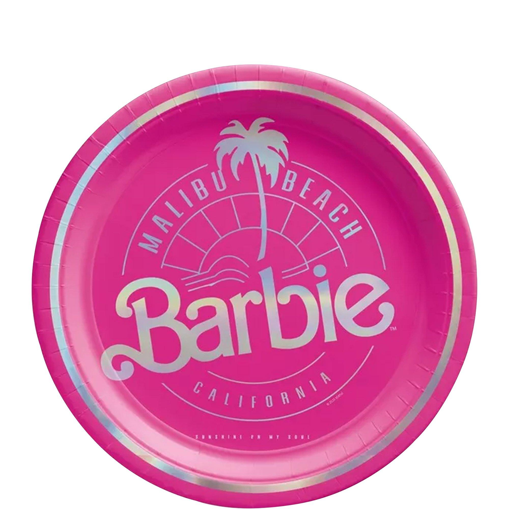 Metallic Malibu Barbie Paper Dessert Plates, 7in, 8ct