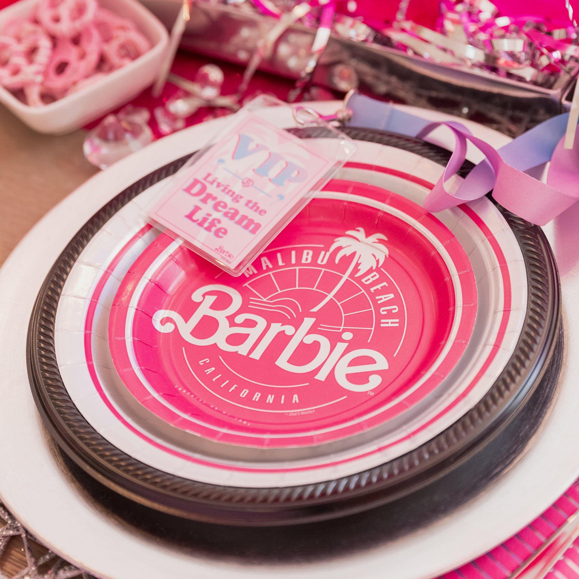 Metallic Malibu Barbie Paper Dessert Plates, 7in, 8ct