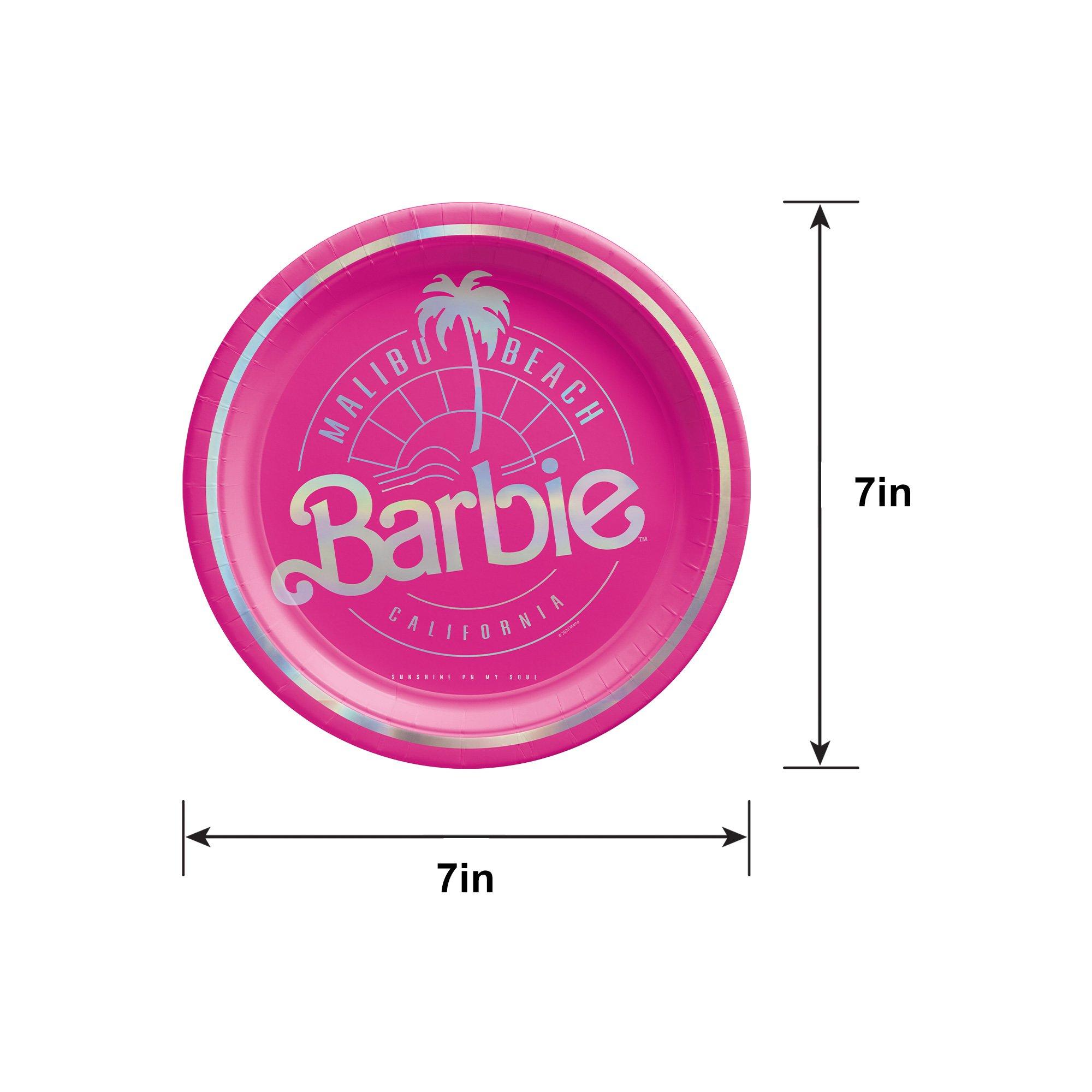 Metallic Malibu Barbie Paper Dessert Plates, 7in, 8ct