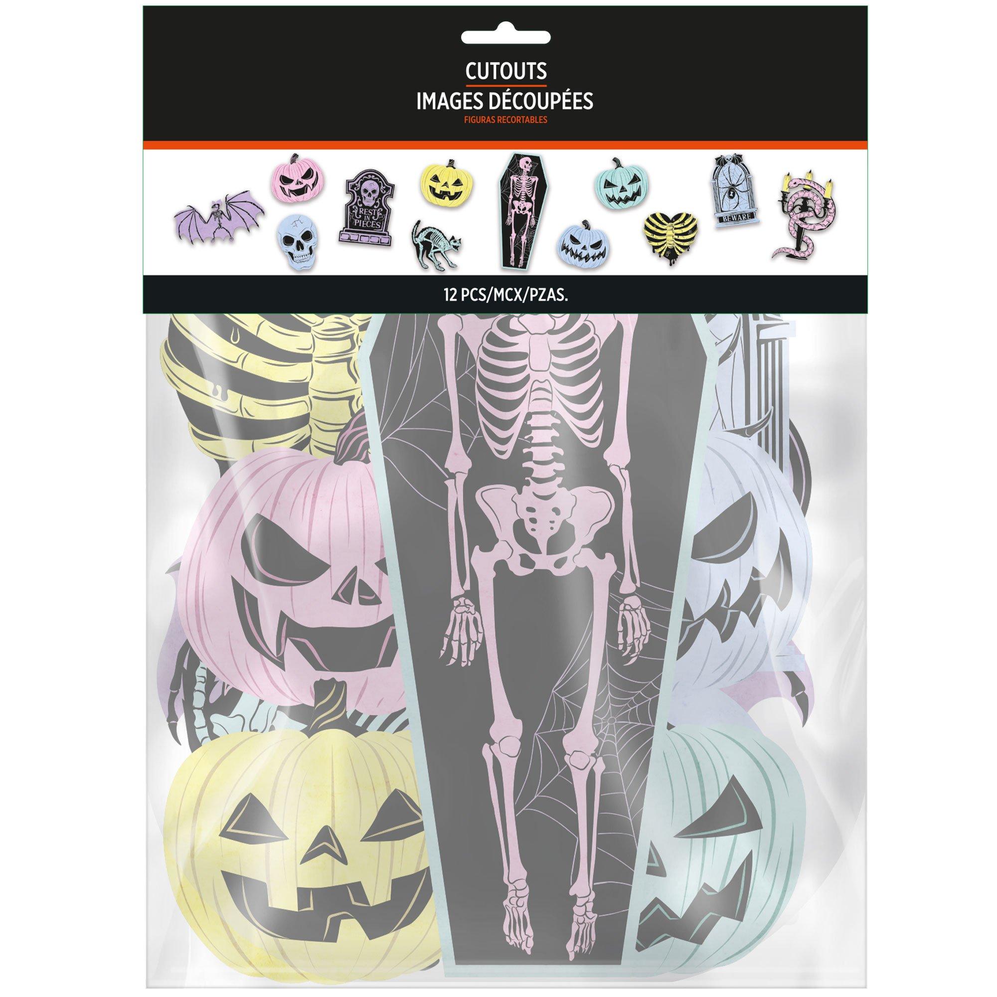 Pastel Halloween Cardstock Cutouts, 12pc