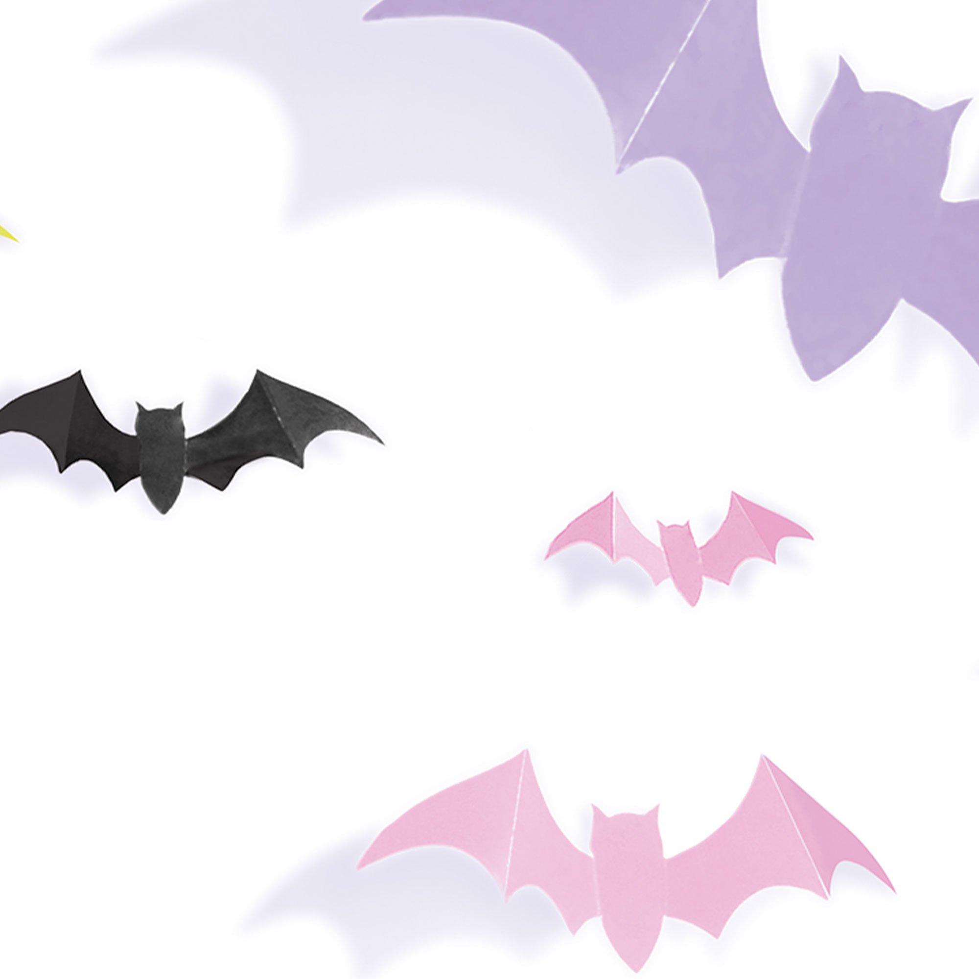 3D Pastel Halloween Bat Cardstock Cutouts, 50pc