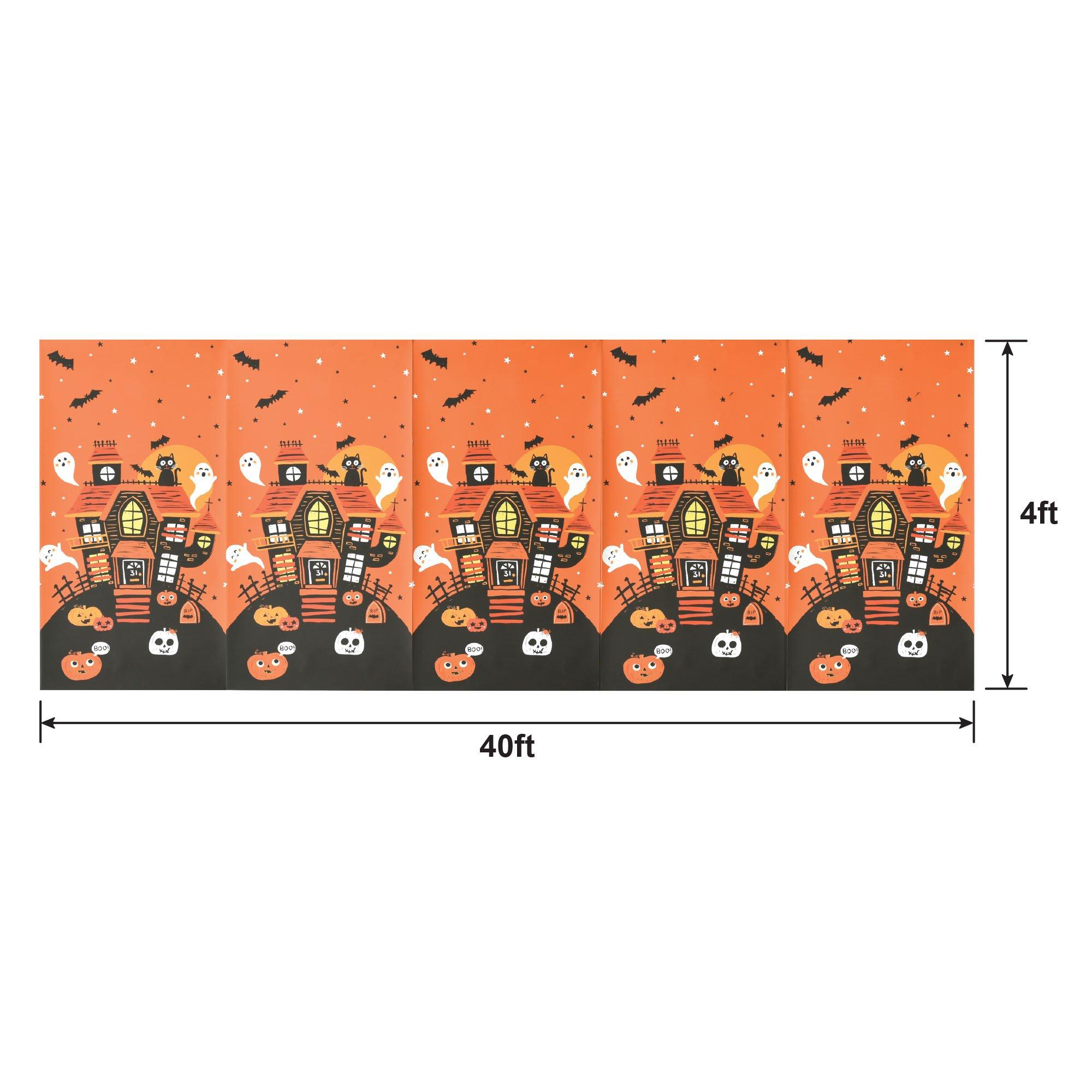 Spooky Friends Plastic Scene Setter Room Roll, 40ft Party City