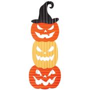 Jack-o'-Lantern Corrugated Metal Stacked Sign, 9.8in x 28in