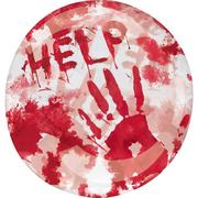 Help Blood Splatter Plastic Balloon, 18in - Clearz™