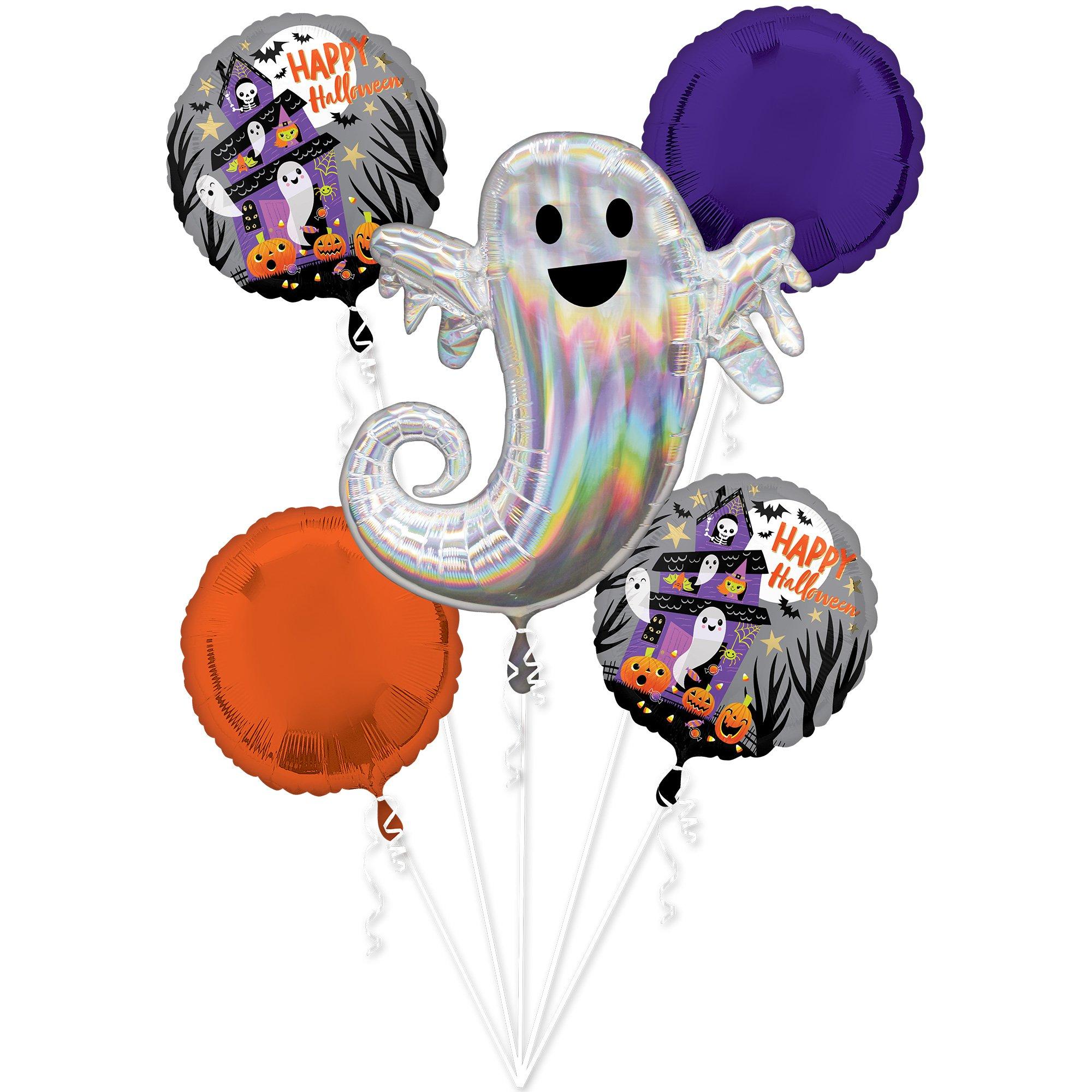 Haunted House Halloween Foil Balloon Bouquet, 5pc | Party City
