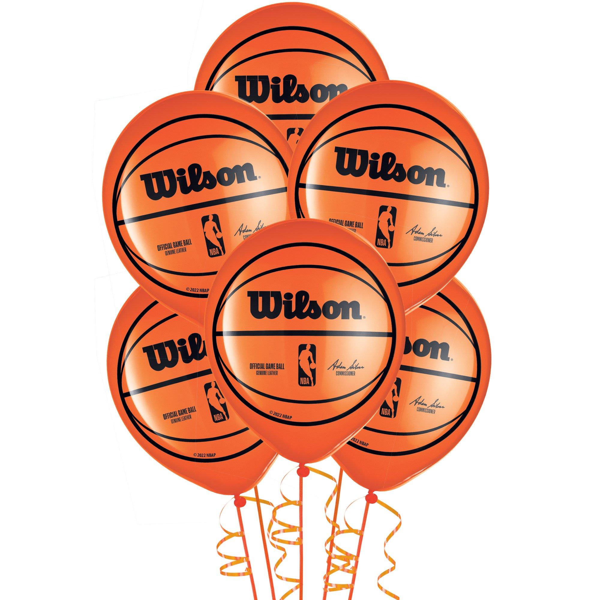 6ct, 12in, Orange Wilson Basketball Latex Balloons Party City
