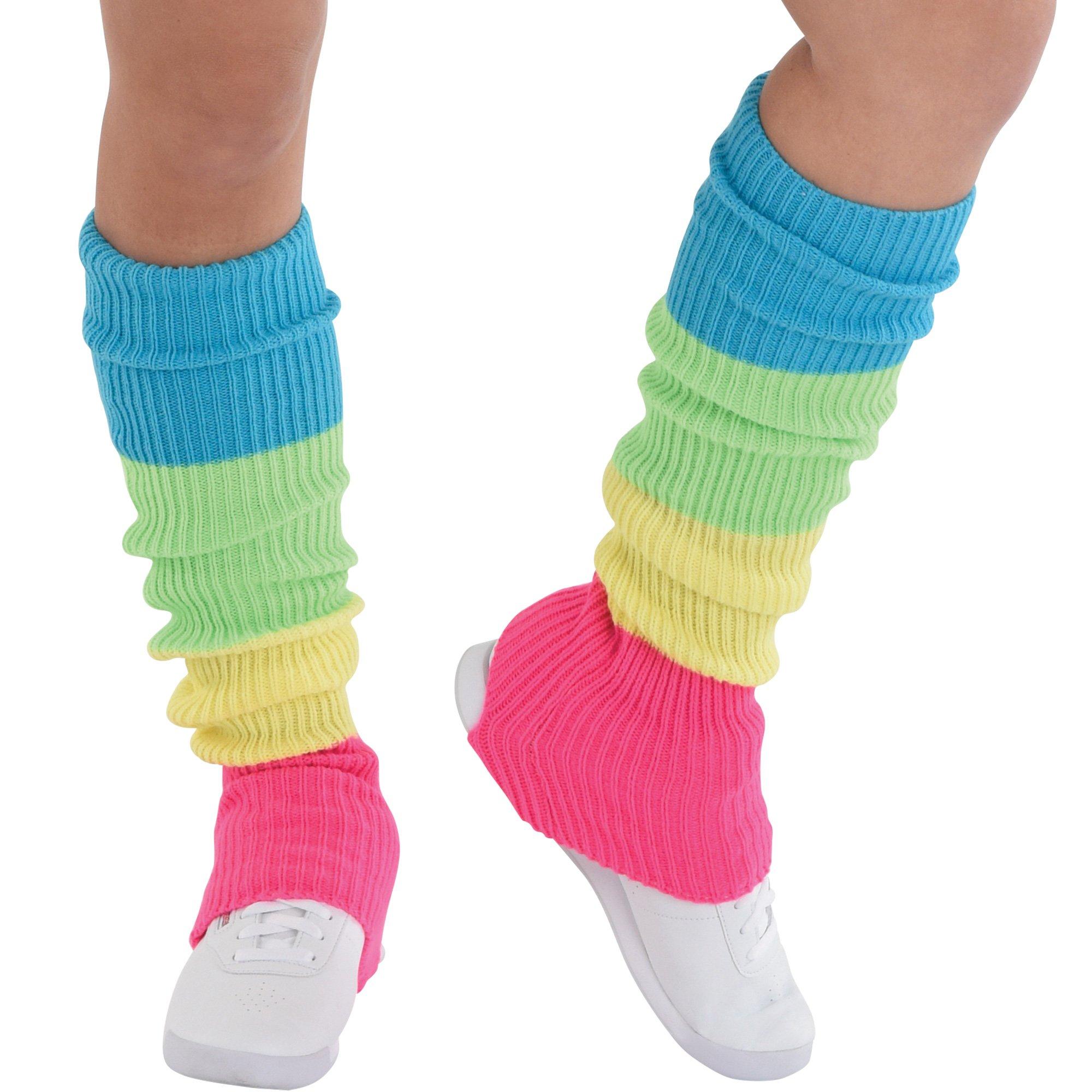 Neon Stirrup Leg Warmers Party City