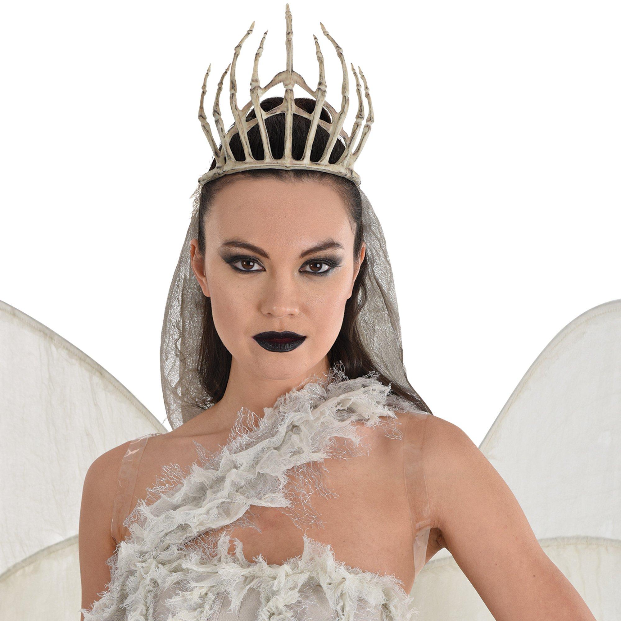 Haunted Bone Tiara Headpiece with Veil