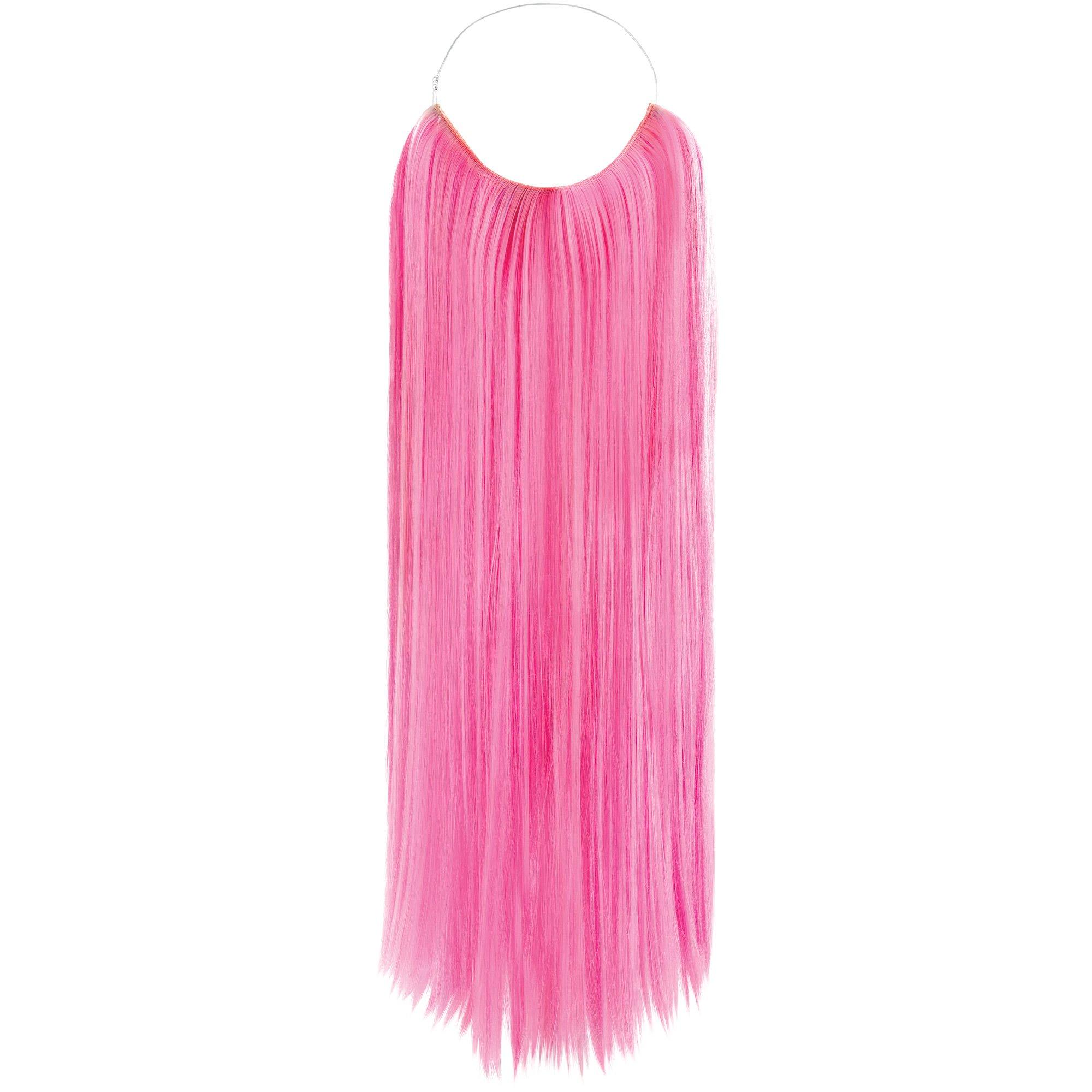 Neon Pink Hair Extension, 25in | Party City