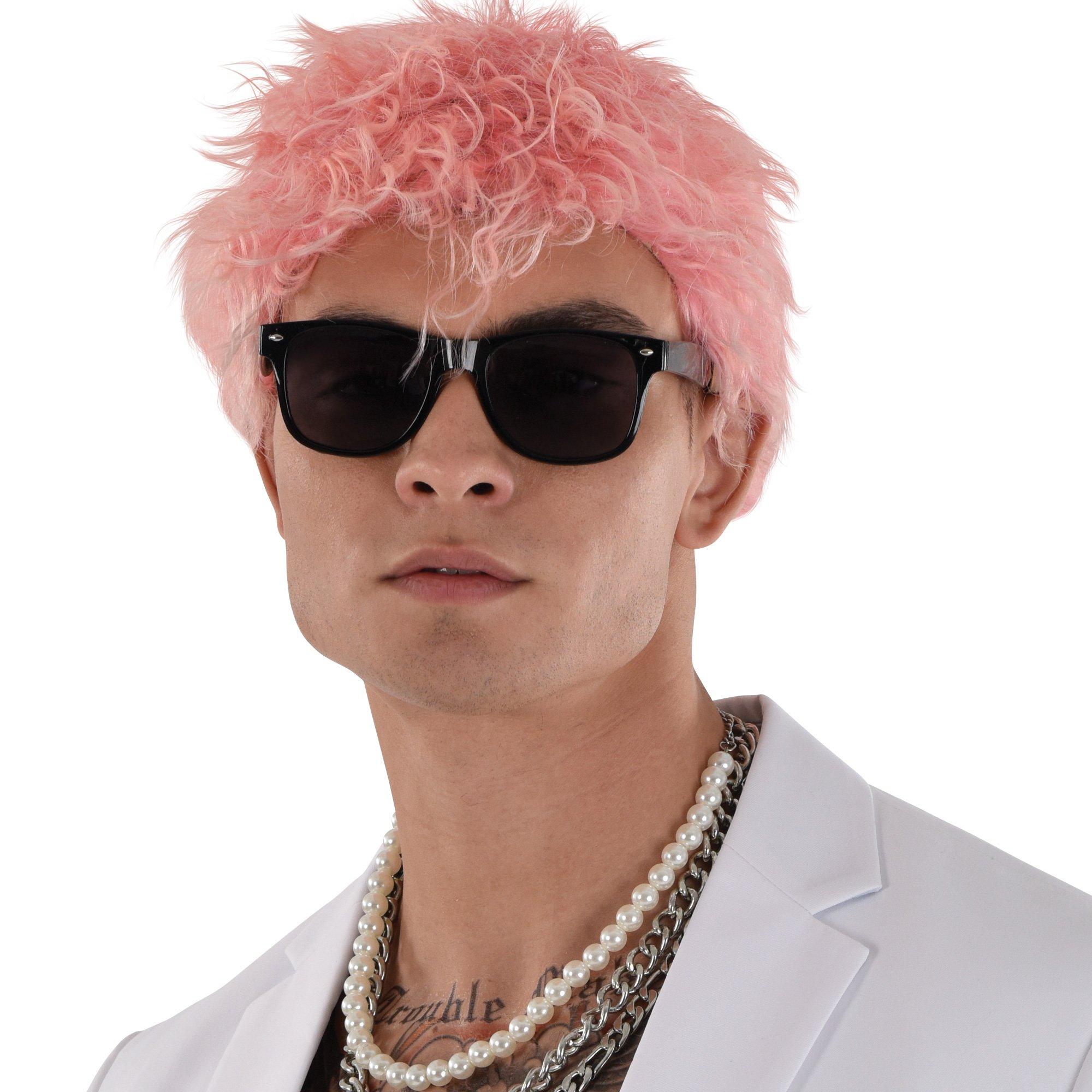 Pink hotsell wig men