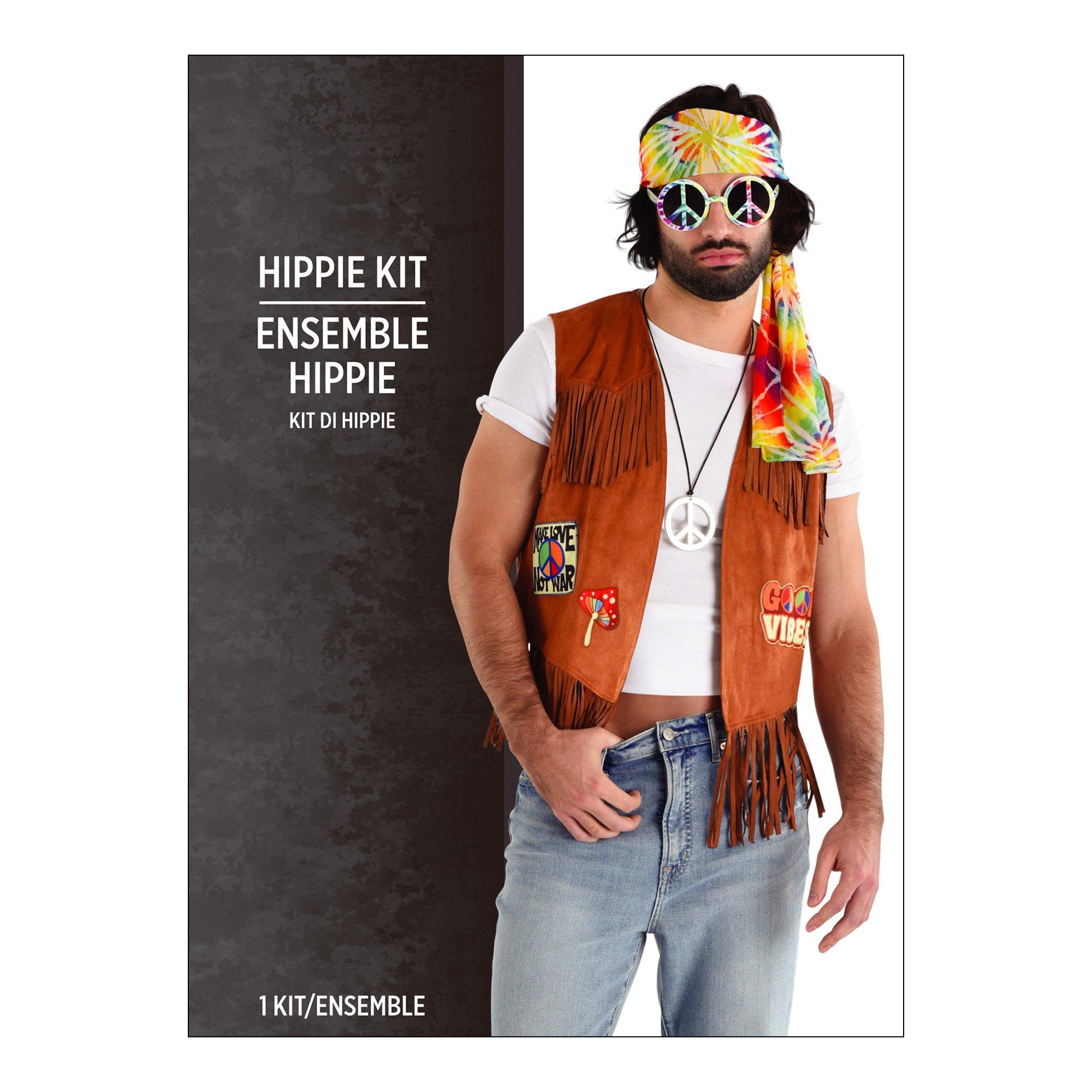 Adult Hippie Tie-Dye Costume Accessory Kit