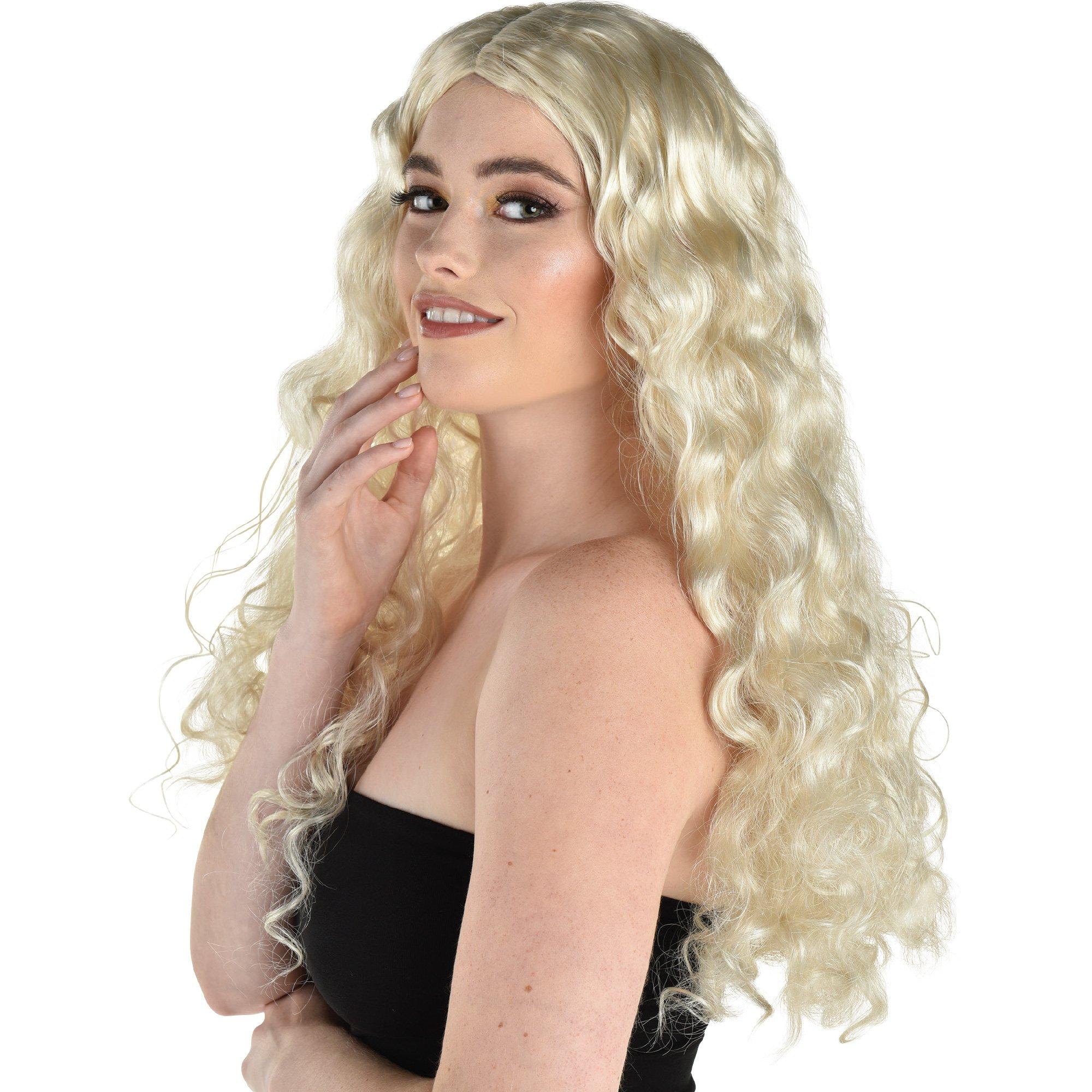 Long curly blonde on sale wigs for sale