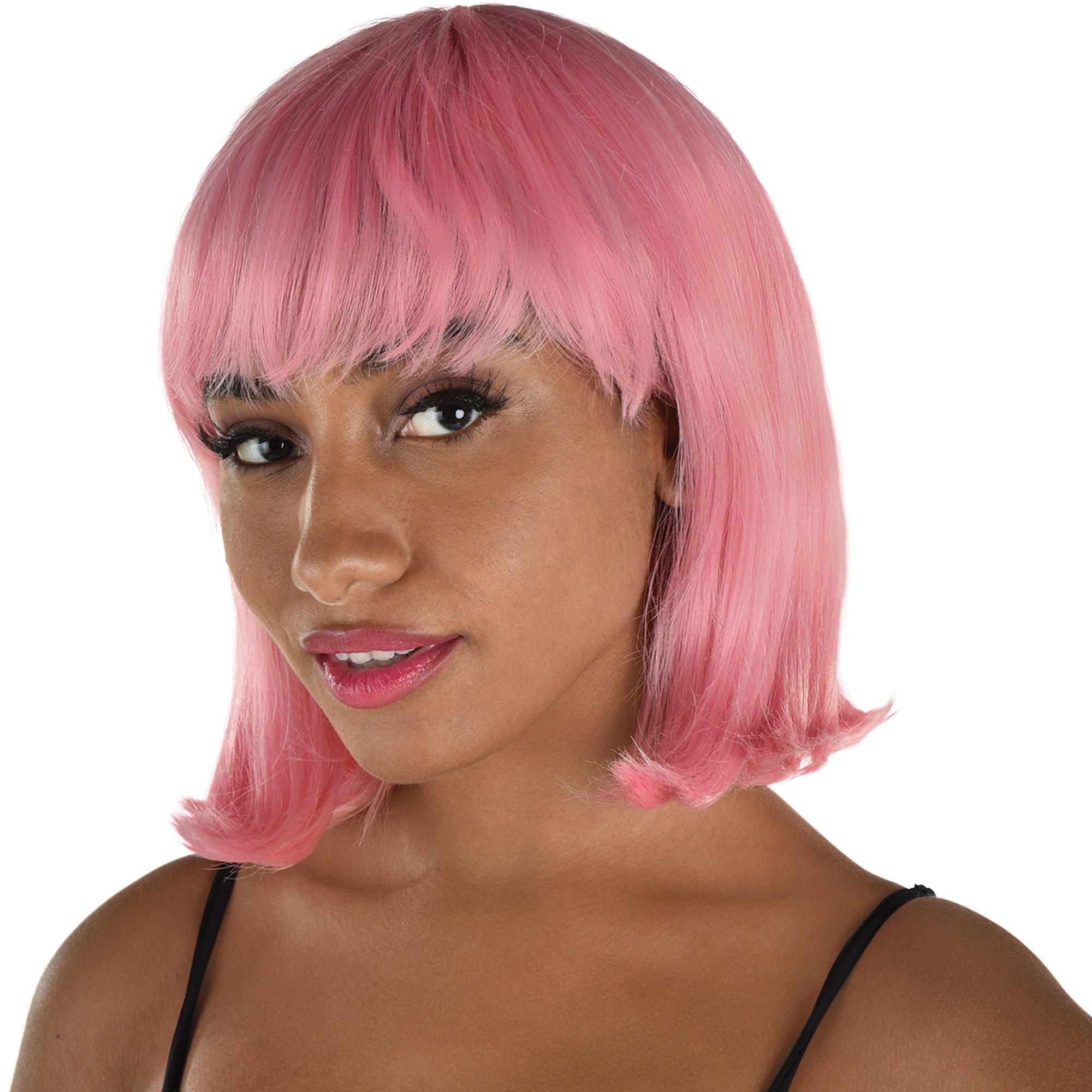 Pink Bob Wig with Bangs Party City