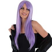 Long Lavender Wig with Bangs