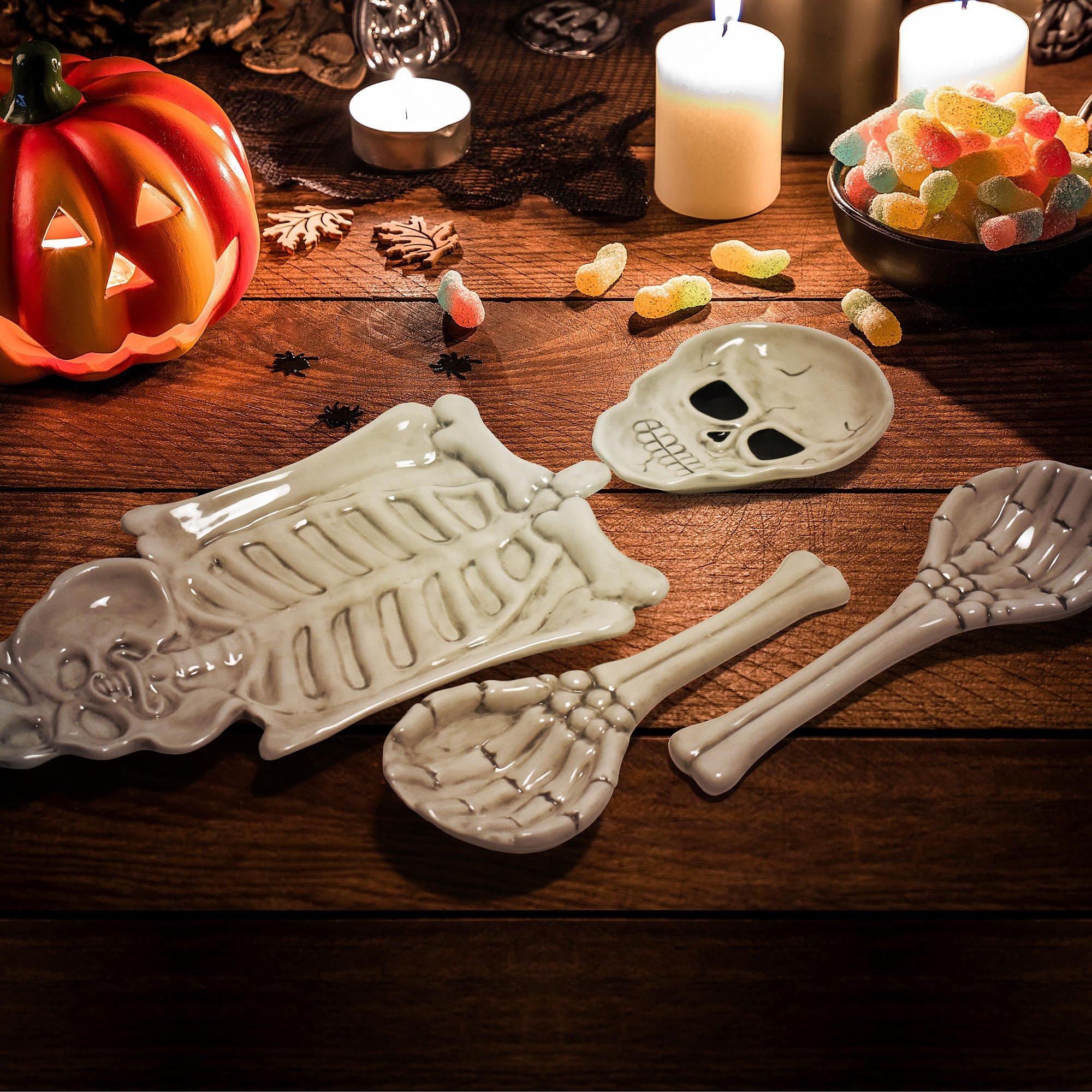 Ceramic Skeleton Serveware Set, 4pc Party City