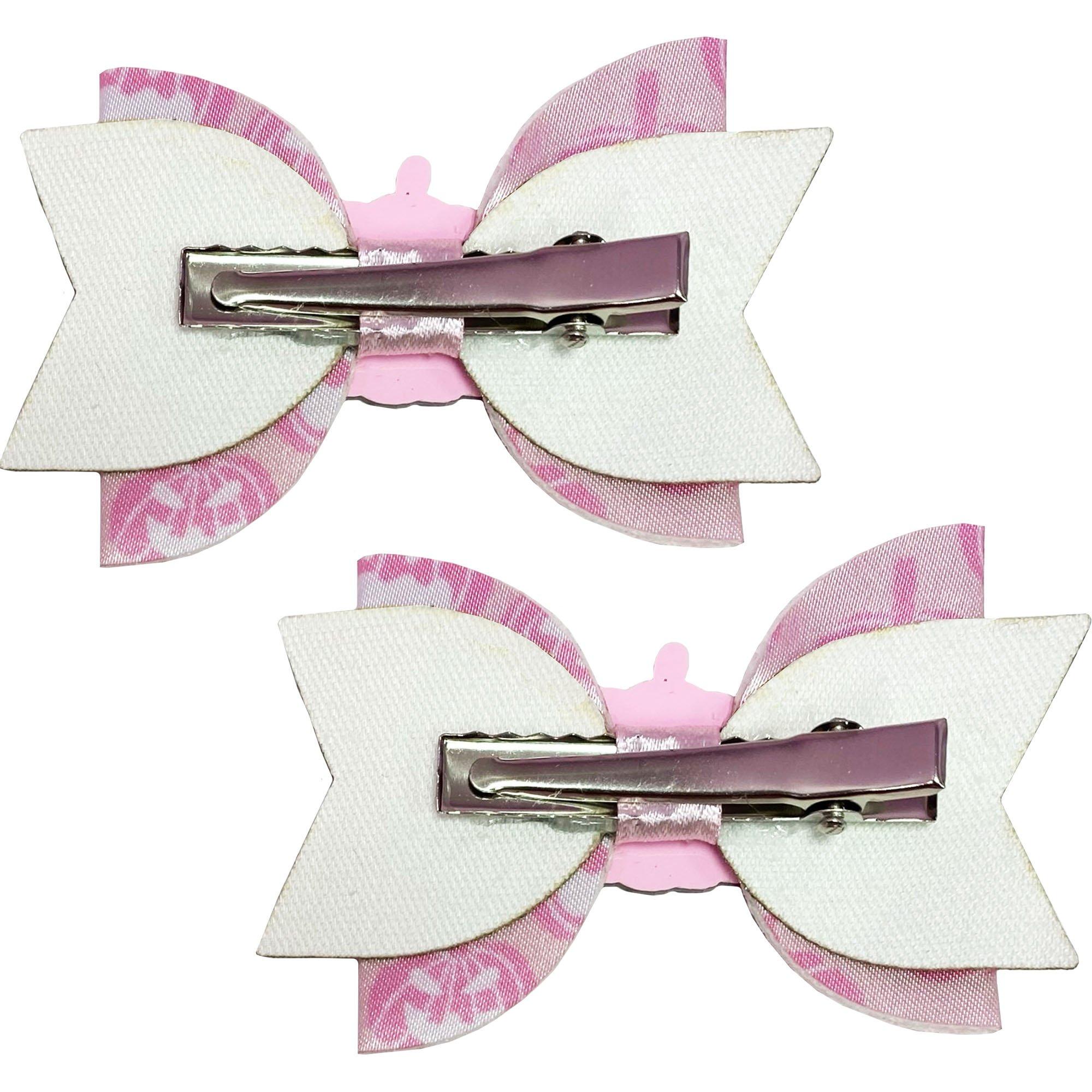 Glitter Breast Cancer Awareness Pink Pumpkin Fabric & Metal Hair Clips, 3in x 2in, 2ct