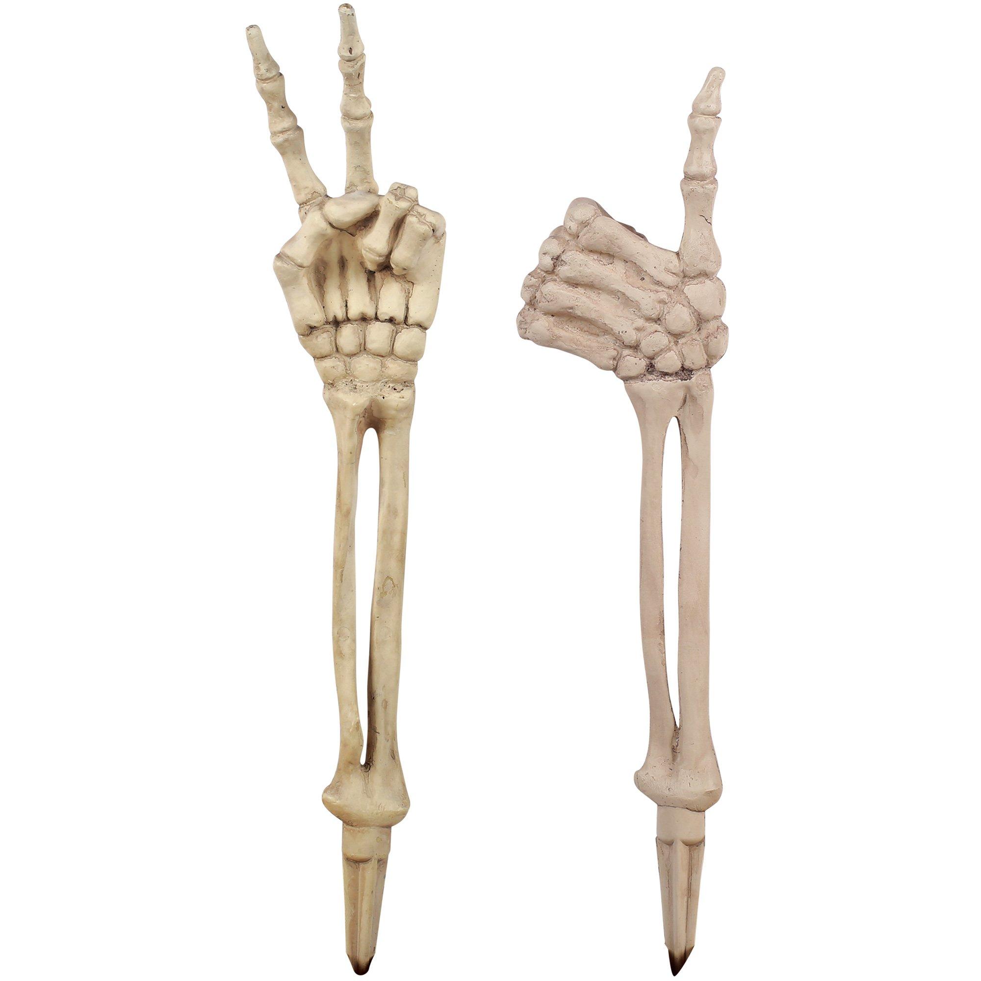 Gesturing Skeleton Hands Plastic Yard Stakes, 18.5in, 2ct