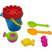 Sandcastle Bucket & Watering Can Plastic Beach Toy Set, 7pc